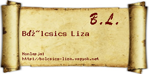 Bölcsics Liza névjegykártya